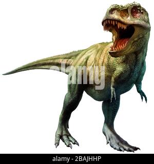 Tyrannosaurus rex dinosauro del Cretaceo epoca 3D illustrazione Foto Stock