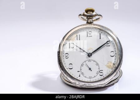 Un vecchio dettaglio orologio vintage Foto Stock