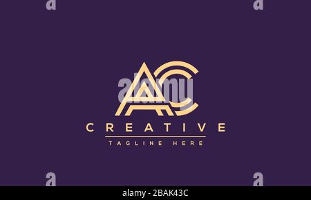 Vettore modello di disegno del logo a&C, AC Modern Letters. Illustrazione Vettoriale