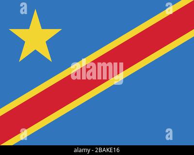 Bandiera della Repubblica Democratica del Congo - Congolese flag standard ratio - true RGB color mode Foto Stock