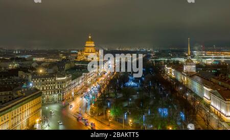 Vista aerea della Cattedrale di Sant'Isacco, San Pietroburgo, Russia Foto Stock