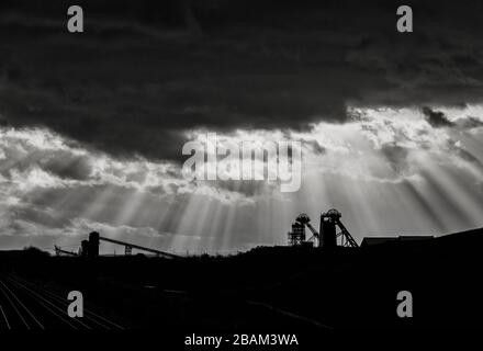 Il colliery principale chiuso di Hatfield nel coalfield dello Yorkshire Foto Stock