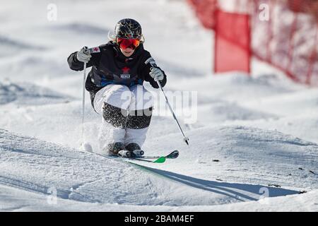 Justine Dufour-Lapointe al Canadian Moguls Championship at Camp Fortune (QC), marzo 12th 2016 Foto Stock