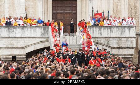 Festival di Ceri, 2010, Piazza Grande, Gubbio, Umbria, Italia. Foto Stock