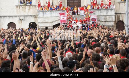 Festival di Ceri, 2010, Piazza Grande, Gubbio, Umbria, Italia. Foto Stock