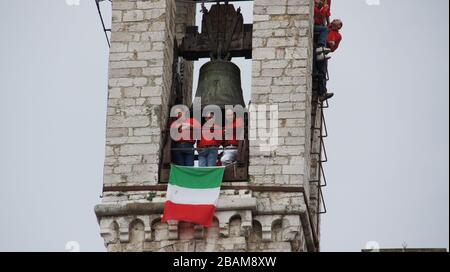 Festival di Ceri, 2010, Piazza Grande, Gubbio, Umbria, Italia. Foto Stock