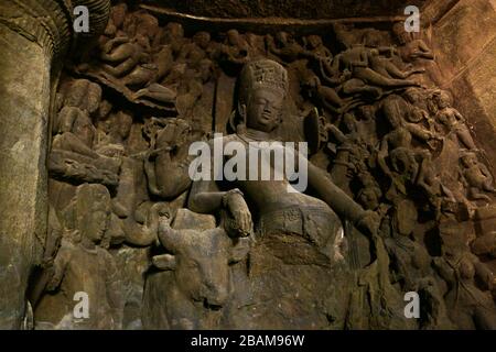 Grotte di Elefanta Foto Stock