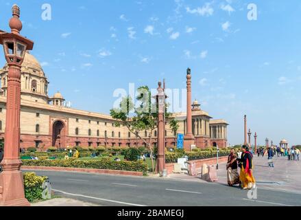 Edifici governativi su Rajpath, Nuova Delhi, Delhi, India Foto Stock