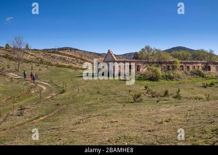 Camí de la Retirada de Molló a Prats de Molló pel Coll d'Ares, Catalogna, Europa Foto Stock