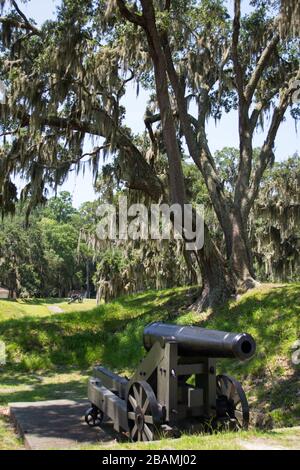 Cannoni da guerra civile nel sud a Fort Clinch Foto Stock