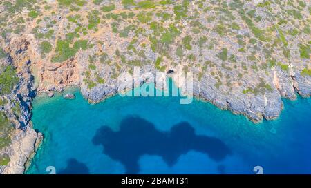 Veduta aerea dell'Isola di Kalydon, Creta, Grecia Foto Stock