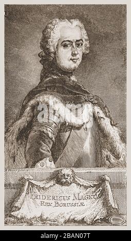 Giovane ritratto di Federico II il Grande della Prussia come Principe della Corona Foto Stock