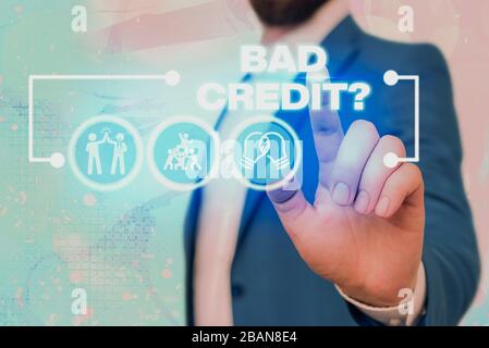Segno di testo con domanda di credito non valida. Business foto testo incapacità di rimborsare un debito in tempo e in pieno Foto Stock