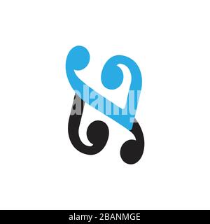 vettore del logo curva lettera vn Illustrazione Vettoriale