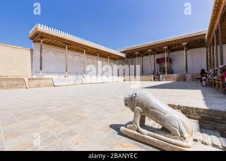 Corte di accoglienza e di incoronazione, nella fortezza di Ark, Bukhara, Buchara, Uzbekistan, Asia centrale, Asia Foto Stock