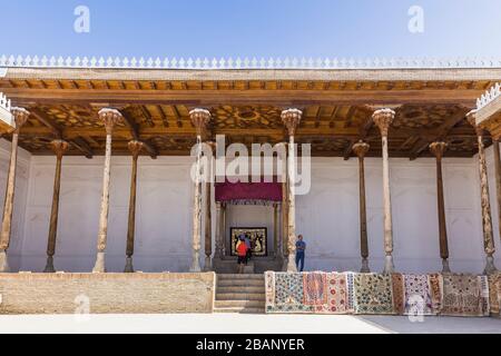 Corte di accoglienza e di incoronazione, nella fortezza di Ark, Bukhara, Buchara, Uzbekistan, Asia centrale, Asia Foto Stock