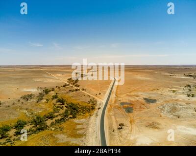 Aereo delle pianure alluvionali di Coopers Creek Western Queensland Australia Foto Stock