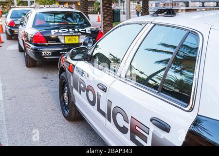 Miami Beach Florida, auto della polizia, forze dell'ordine, veicolo, FL110331003 Foto Stock