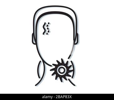 Sintomi di coronavirus - irritazione della gola - icona come file EPS 10 Illustrazione Vettoriale