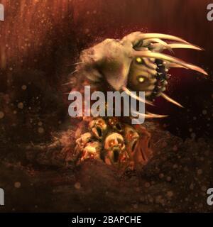 3d Demon Monster, pittura digitale Foto Stock