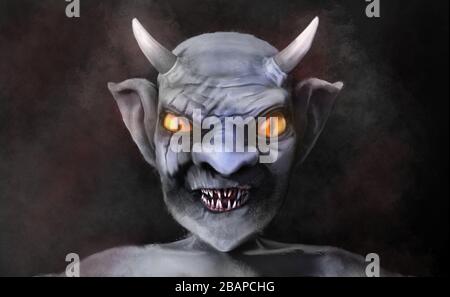 3d Demon Monster, pittura digitale Foto Stock