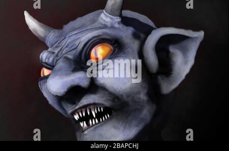 3d Demon Monster, pittura digitale Foto Stock