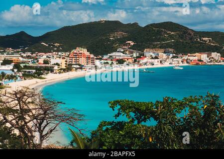 Great Bay Beach a Philipsburg, Sint Maarten Foto Stock