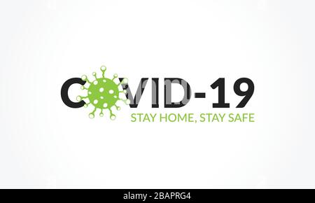 Coronavirus (COVID-19) Social Awareness Design. 2019-nCov / Novel Corona Virus Awareness Typography Vector Template Illustrazione Vettoriale