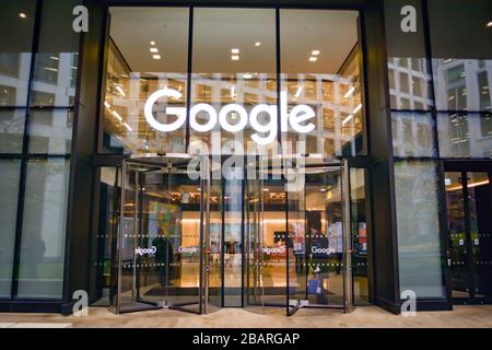 Esterno della sede centrale di Google a Kings Cross Foto Stock