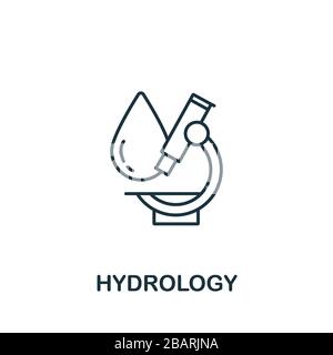 Icona idrologia della collezione scientifica. Semplice elemento linea simbolo idrologia per modelli, web design e infografica Foto Stock