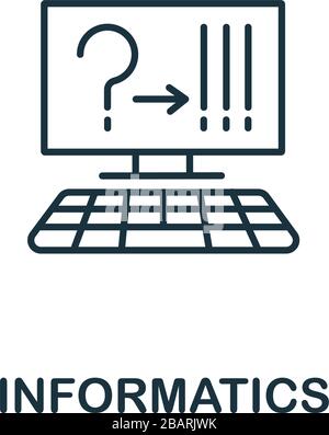 Icona informatica della collezione scientifica. Semplice elemento di linea simbolo informatico per modelli, web design e infografica Illustrazione Vettoriale