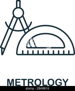Icona metrologia della collezione scientifica. Semplice elemento di linea simbolo metrologia per modelli, web design e infografica Illustrazione Vettoriale