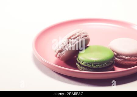 Macaron francesi colorati macaron pastello colorati Foto Stock