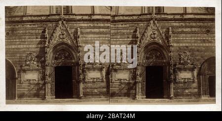 Porta della Cattedrale, Messina, Sicilia, ca 1860, di Eugène Sevastre, ca 1860 Foto Stock