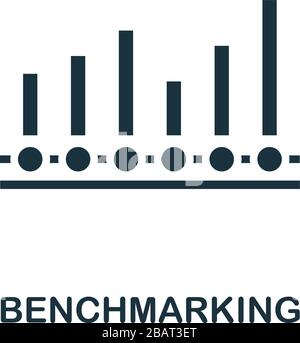 Icona di benchmarking. Elemento semplice della raccolta di business intelligence. Icona di benchmarking riempita per modelli, infografiche e altro ancora Illustrazione Vettoriale