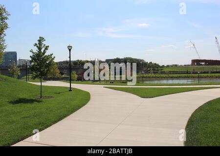 Percorso a piedi Alexander Park, Downtown Columbus Ohio City Streets Foto Stock