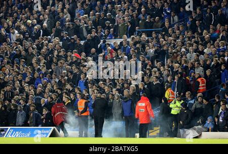 Leeds United tifosi sulle tribune Foto Stock