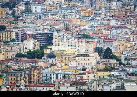 Vista panoramica di Napoli, Italia Foto Stock