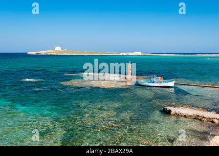 L'isola di 'Capo Passero' nella Sicilia meridionale durante l'estate Foto Stock