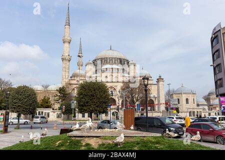 Vista esterna della Moschea di Sehzade. Foto Stock