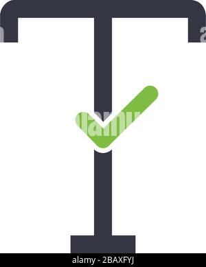 Testo con segno di spunta, modifica testo accettato. Illustrazione vettoriale in stock isolata su sfondo bianco. Illustrazione Vettoriale