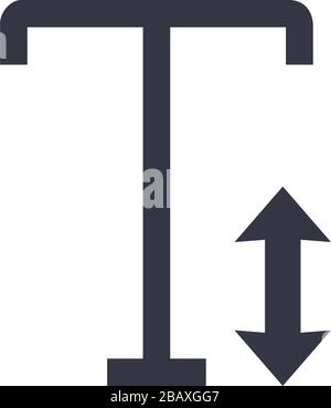Icona della dimensione del carattere del testo con frecce. Illustrazione vettoriale stock isolata Illustrazione Vettoriale