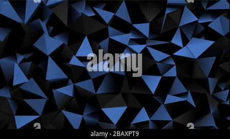 Screensaver astratto con forme geometriche triangolari. Composizione spaziale creativa alla moda. Illustrazione 3D. Foto Stock