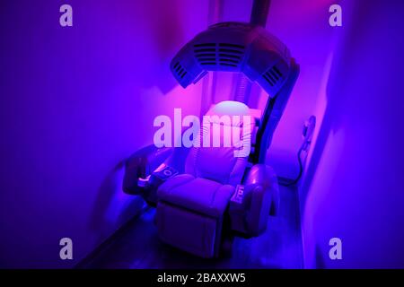 solarium con lampade solari Foto Stock