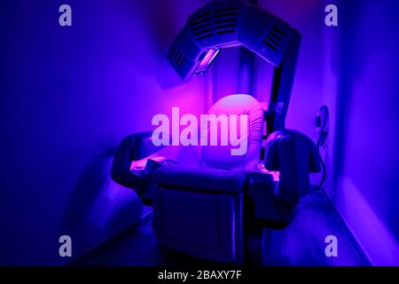 solarium con lampade solari Foto Stock
