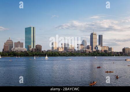 Una calda giornata estiva a Boston City Foto Stock