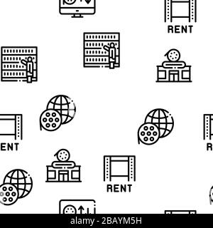 Servizio di noleggio di film vettore modello senza giunture Illustrazione Vettoriale