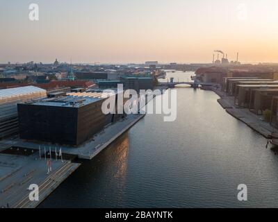 Veduta aerea della Biblioteca reale a Copenhagen, Danimarca Foto Stock