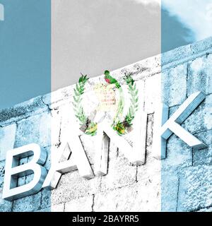 Finanza ed economia concetto di banca con bandiera del Guatemala Foto Stock