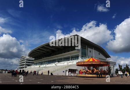 La giostra all'ippodromo di Epsom Downs Foto Stock